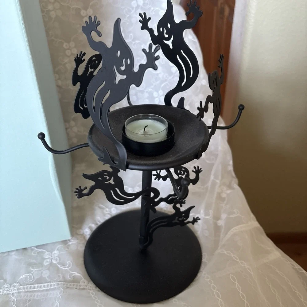 PartyLite SHADOWDANCERS GHOST Tealight Lamp P7346 Shadow Dancers Halloween HTF